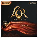 LOR ESPRESSO COFFEE CAPSULES COLOMBIA PACK 20