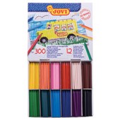 JOVI HEXAGONAL CRAYONS CLASS PACK A 12 ASSORTED BRIGHT COLOURS BOX 300
