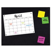 BOYD VISUALS PINBOARD FRAMELESS PANEL H600 X W900MM BLACK
