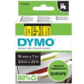 DYMO 45808 D1 LABELLING TAPE 19MM X 7M BLACK ON YELLOW