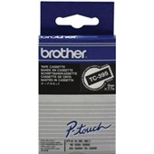 BROTHER TC395 LABELLING TAPE 9MM WHITE ON BLACK