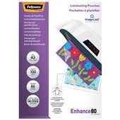 FELLOWES LAMINATING POUCH A3 80 MICRON BOX 100