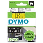 DYMO 40918 D1 LABELLING TAPE 9MM X 7M BLACK ON YELLOW