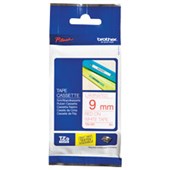 BROTHER TZE222 LAMINATED LABELLING TAPE 9MM RED ON WHITE