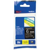 BROTHER TZE315 LAMINATED LABELLING TAPE 6MM WHITE ON BLACK