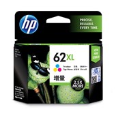 HP C2P07AA 62XL INK CARTRIDGE HIGH YIELD TRI COLOUR PACK CYANMAGENTAYELLOW