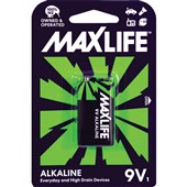 MAXLIFE BATTERY ALKALINE 9 VOLT