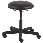 EDEN BUTTON STOOL HEIGHT ADJUSTABLE 1LEVER CASTOR BASE PU LEATHER BLACK