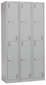 PRECISION CLASSIC LOCKER 2 TIER BANK OF 3 W1125 X D457 X H1800MM SILVER GREY