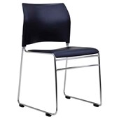 BURO MAXIM VISITOR CHAIR SLED BASE REFLECTIVE SILVER FRAME VINYL BLACK