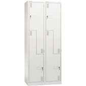 PRECISION CLASSIC LOCKER 2 STEP BANK OF 2 LATCH LOCK W750 X D457 X H1800MM WHITE SATIN