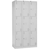 PRECISION CLASSIC LOCKER 3 TIER BANK OF 3 W1125 X D457 X H1800MM SILVER GREY