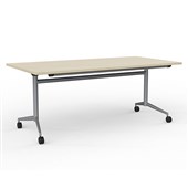 KNIGHT TEAM FLIP TABLE W1800 X D900 X H720MM SILVER FRAME NORDIC MAPLE TOP