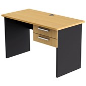 PROCEED DESK WITH 2 DRAWERS W1200 X D600 X H730MM IRONSTONE AND BEECH