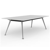 KNIGHT TEAM MEETING TABLE BOARDROOM W2400 X D1200 X H730MM SILVER FRAME WHITE TOP
