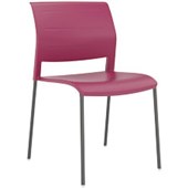 KNIGHT GAME VISITOR CHAIR STACKABLE BLACK FRAME RED
