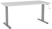 KNIGHT AGILE ADJUSTABLE DESK W1200 X D700 X H6801130MM SILVER FRAME WHITE TOP