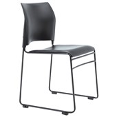 BURO MAXIM VISITOR CHAIR SLED BASE BLACK FRAME BLACK VINYL SEAT