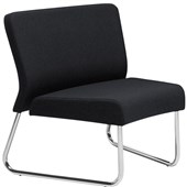 EDEN STATION VISITOR CHAIR MODULAR INTERNAL CURVE DOLLY FABRIC EBONY