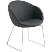 EDEN AMELIA VISITOR CHAIR SLED BASE DOLLY FABRIC CHARCOAL