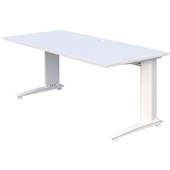 ACCENT ENERGY DESK W1800 X D800 X H710MM WHITE FRAME SNOWDRIFT NATURALE TOP