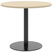ACCENT CLASSIC MEETING TABLE ROUND W900 X H745MM BLACK BASE REFINED OAK NATURALE TOP