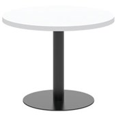 ACCENT CLASSIC COFFEE TABLE ROUND W600 X H450MM BLACK BASE SNOWDRIFT NATURALE TOP