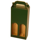 GIFT BOX DOUBLE WINE BOTTLE WITH WINDOW W170 X H337 X D85MM GREEN PACK 10