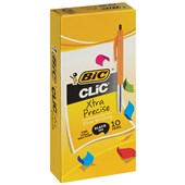 BIC CLIC FINE BALLPOINT PEN RETRACTABLE FINE 08MM BLACK BOX 10