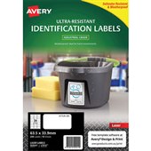 AVERY 959241 ULTRARESISTANT OUTDOOR LABELS 635 X 339MM WHITE PACK 10