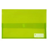 MARBIG POLYPICK DOCUMENT WALLET FOOLSCAP TRANSLUCENT LIME