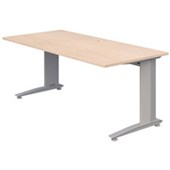 ACCENT ENERGY DESK D800 X W1500 X H710MM SILVER FRAME REFINED OAK  TOP