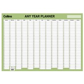 COLLINS WALL PLANNER ANY YEAR 695 X 495MM LAMINATED