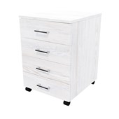 ZEALAND MOBILE 4 DRAWER W465 X D500 X H660MM SIMPLY NORDIC PINE LOCKING