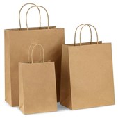 COASTAL KRAFT PAPER BAG WITH HANDLE SMALL 200 X 80 X 240MM