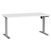 AGILE BOOST HEIGHT ADJUSTABLE SINGLE SIDED ELECTRICAL DESK W1500 X D800 X H7201200MM SILVER FRAME WHITE TOP