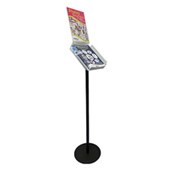 MANHATTAN CATALOGUE DISPENSER FLOOR STAND WITH A4 PORTRAIT SIGN HOLDER