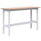 MODELLA II NARROW LEANER W1800 X D600 X H1050MM WHITE FRAME REFINED OAK TOP