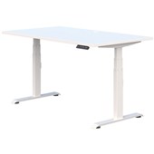SUMMIT II SINGLE ELECTRIC DESK W1500 X D800 X H6201270MM WHITE FRAME SNOWDRIFT