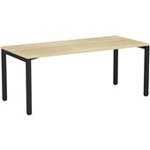 KNIGHT CUBIT DESK W1800 X D800 X H730MM WHITE FRAME ATLANTIC OAK TOP