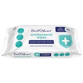 EARTH SMART ANTIBACTERIAL HAND SANITISER WIPES PACK 40