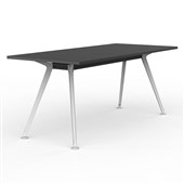 KNIGHT TEAM BOARDROOM TABLE W1800 X D800 X H750MM WHITE FRAME BLACK TOP
