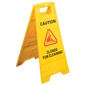 CLEANLINK SAFETY SIGN CLOSED FOR CLEANING YELLOW