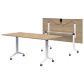 RAPID FLIP TABLE 1200 x 800MM CLASSIC OAK TOP WHITE BASE