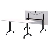 RAPID FLIP TABLE 1200 x 800MM SNOW VELVET TOP BLACK BASE