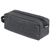 OKIN PENCIL CASE BARREL 2 ZIP  220 X 80MM DARK GREY