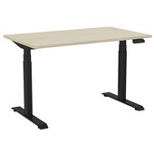 KNIGHT HAVEN ELECTRIC DESK W1200 X D700 X H6301280MM BLACK FRAME NORDIC MAPLE TOP