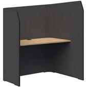 SONIC FOCUS POD RIGHTHAND H1500 X L1200MM CHARCOAL GREY FRAME CLASSIC OAK TOP