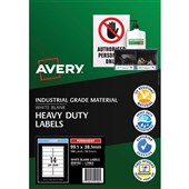 AVERY 959063 L7063 HEAVY DUTY LASER LABELS 14UP WHITE PACK 10