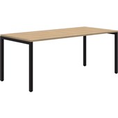 AVERO CANTEEN TABLE 1200X700MM BLACK FRAME CLASSIC OAK TOP